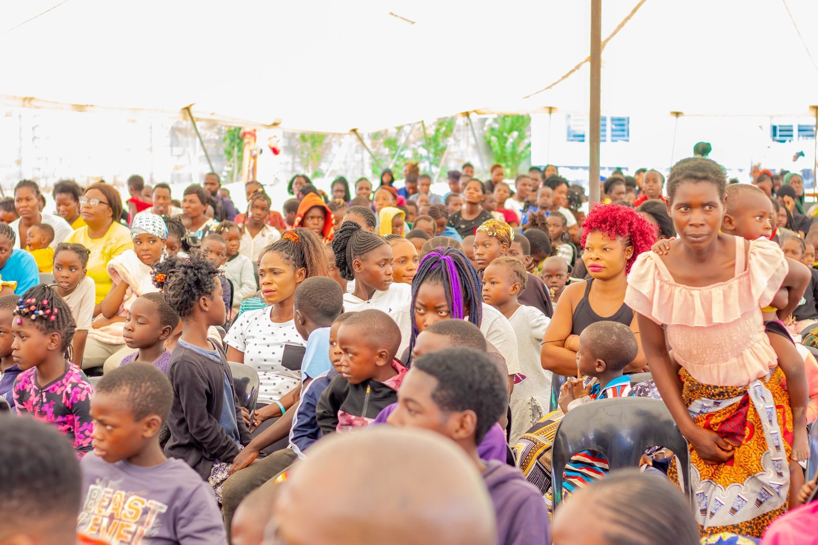 Community members gathered at Anthu Omwe Health Center